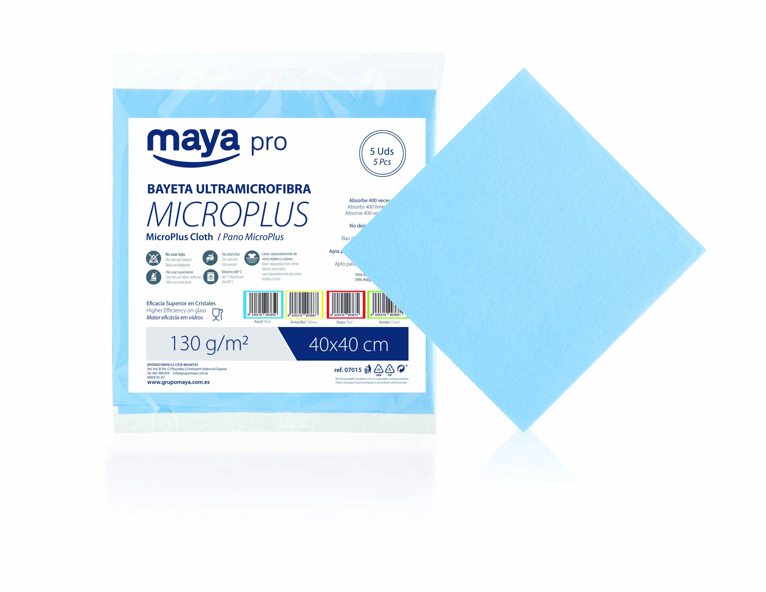 Bayeta Microplus 500 ciclos 40x40 cm azul